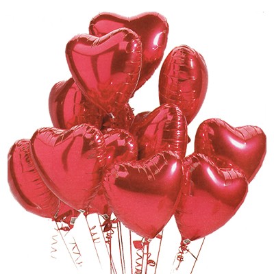 Reddish Heart Balloons