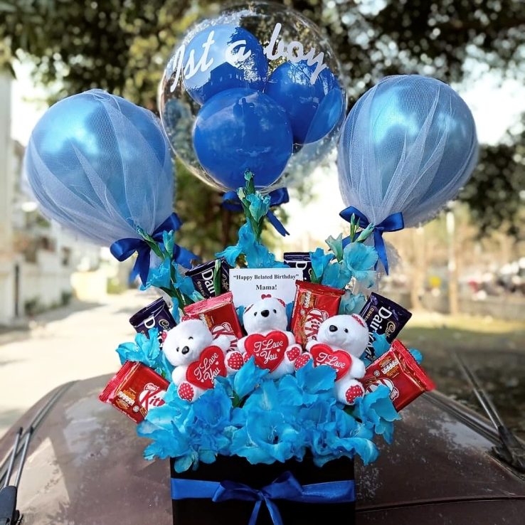Baby Boy Chocolates Basket Lahore - FromYouFlowers.pk
