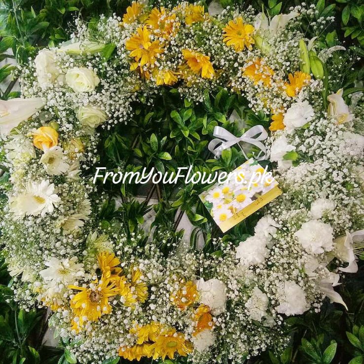 Condolence Flower Wreath Lahore - FromYouFlowers.pk
