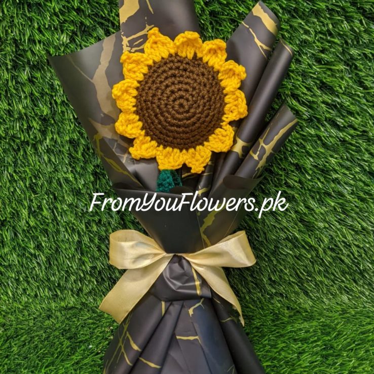 Sunflower Yarn Bouquet Lahore - FromYouFlowers.pk