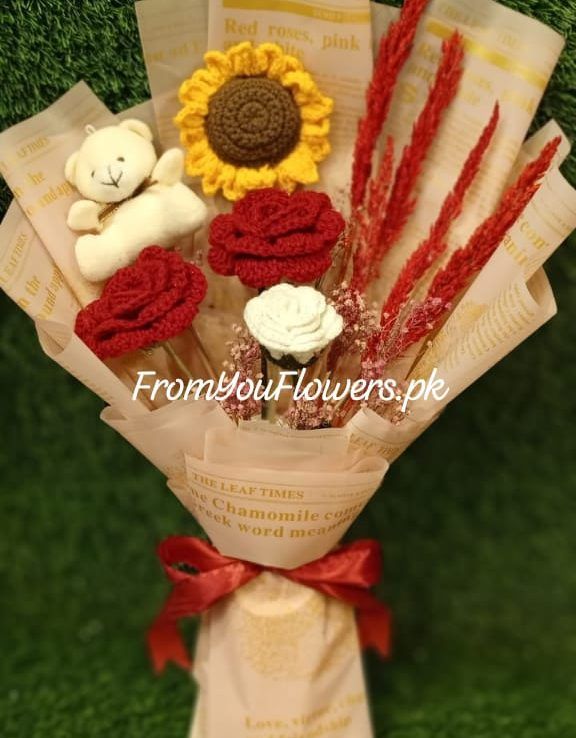 Crochet Flowers and Teddy Lahore - FromYouFlowers.pk