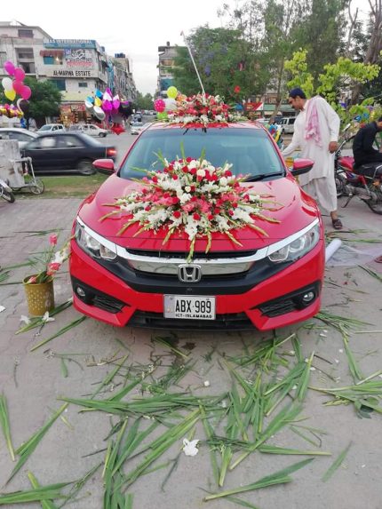 Wedding Car Flowers Decor Lahore - FromYouFlowers.pk