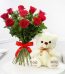 Roses and Teddy Bear Pakistan - FromYouFlowers.pk