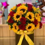 Roses and Sunflowers Box Lahore - FromYouFlowers.pk