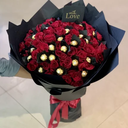 Valentine Flowers and Chocolate Faisalabad - FromYouFlowers.pk