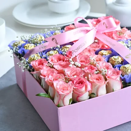 Flower and Chocolate Gift Box Lahore - FromYouFlowers.pk