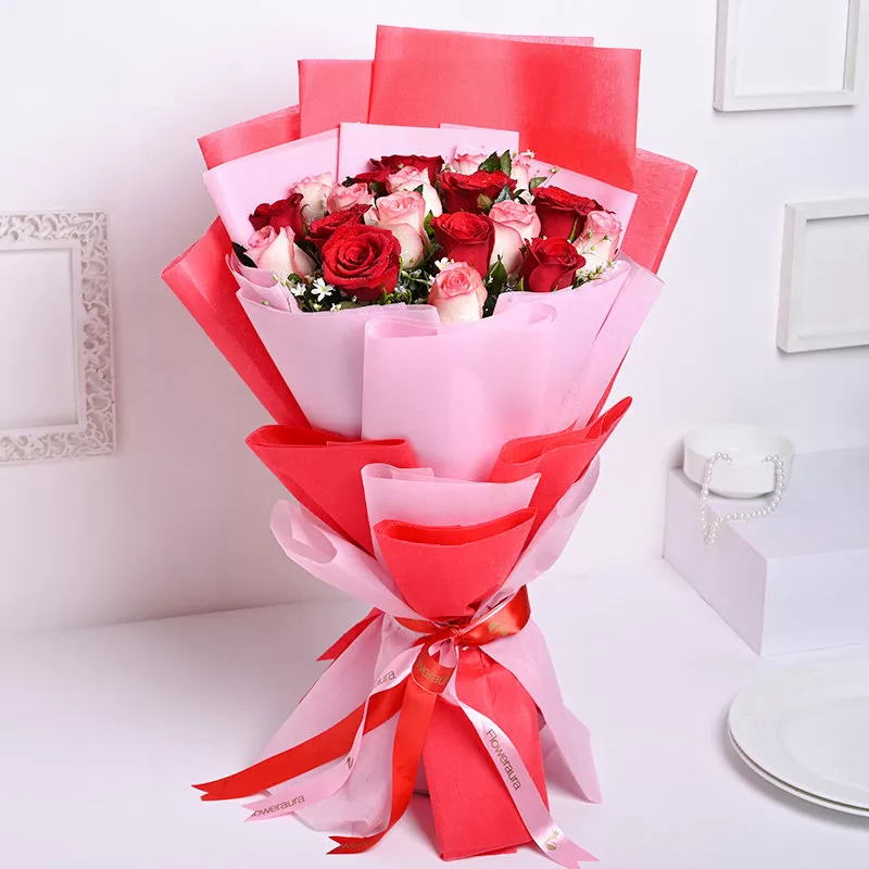 Red and Pink Rose Bouquet