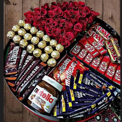 Chocolate and Flower Basket Lahore - FromYouFlowers.pk