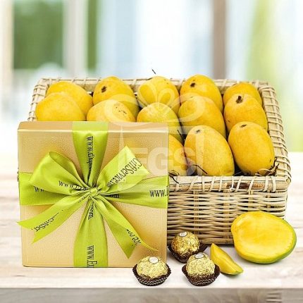 Mango Basket With Chocolates Pakistan - FromYouFlowers.pk