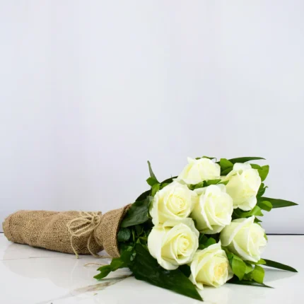White Roses Bouquet Lahore -FromYouFlowers.pk