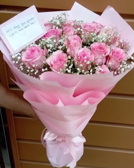 Bouquet of Pink Roses Lahore - FromYouFlowers.pk