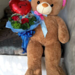 Rose Flowers and Teddy Bear Lahore - Fromyouflowers.pk