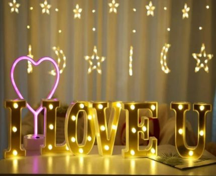 I Love You LED Letters Light Lahore - FromYouFlowers.pk