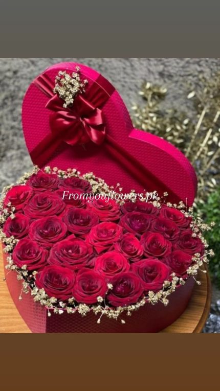 Valentine Rose Box Delivery Lahore - FromYouFlowers.pk