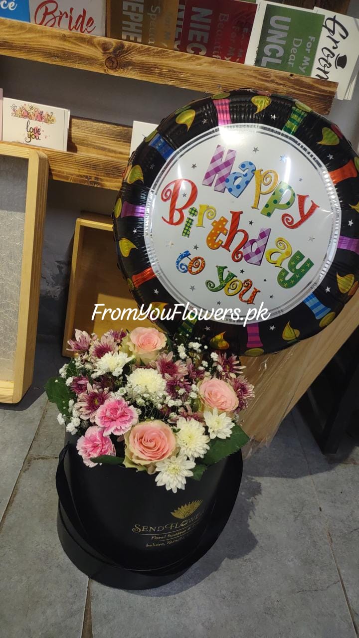 Birthday Flowers Box - Fromyouflowers.pk