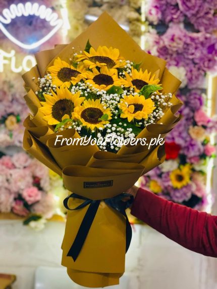 Sunflower Bouquet Online Pakistan - FromYouFlowers.pk