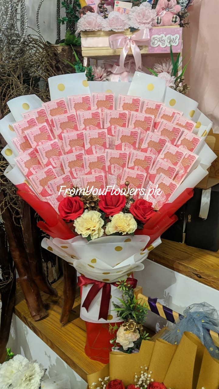 Bouquet Gift Money Bouquet Delivery Lahore - From You Flowers