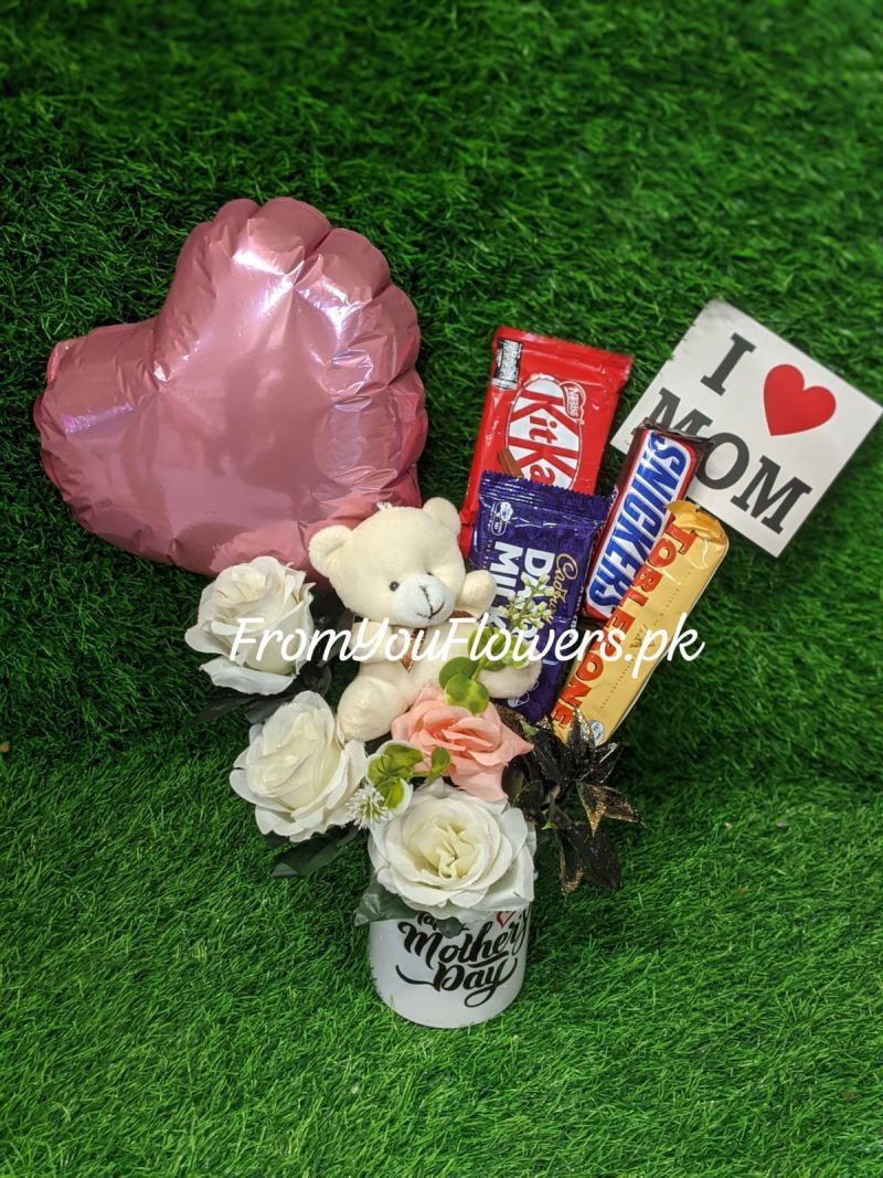 Mothers day Mug and Flowers Lahore - FromYouFlowers.pk