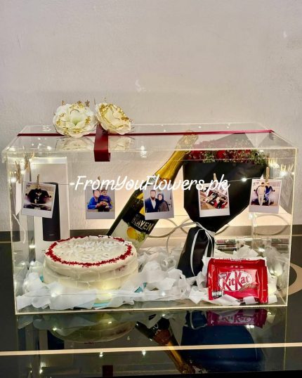 Acrylic Gift Box for Valentine Lahore - FromYouFlowers.pk
