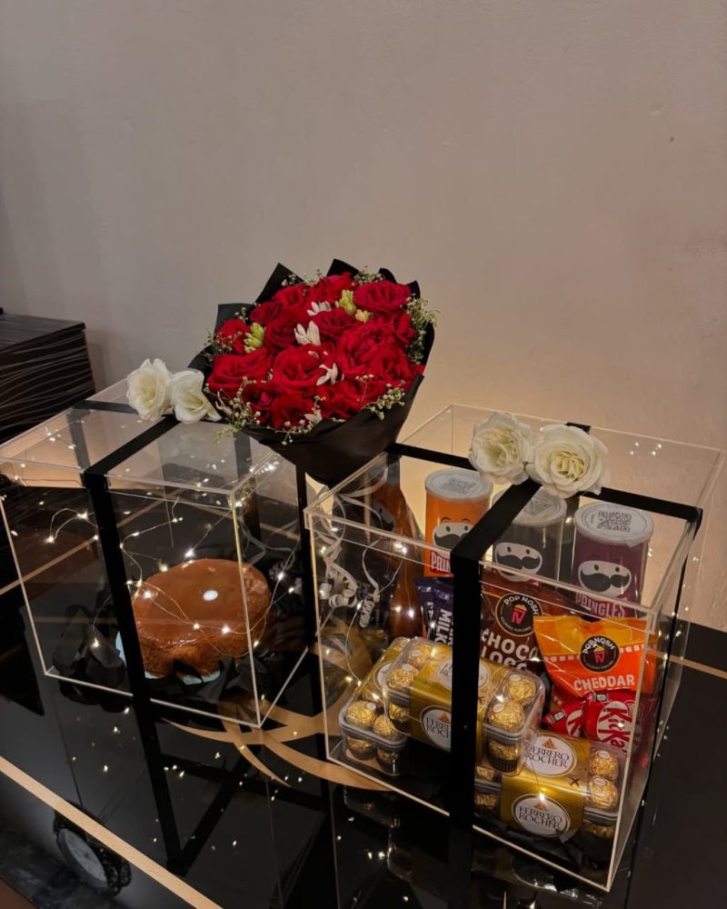 Acrylic Box Cake and Chocolates Lahore - FromYouFlowers.pk