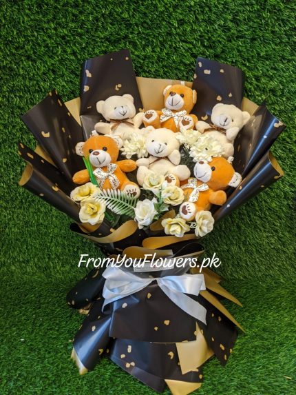 Teddy Bouquet for Her Lahore - FromYouFlowers.pk