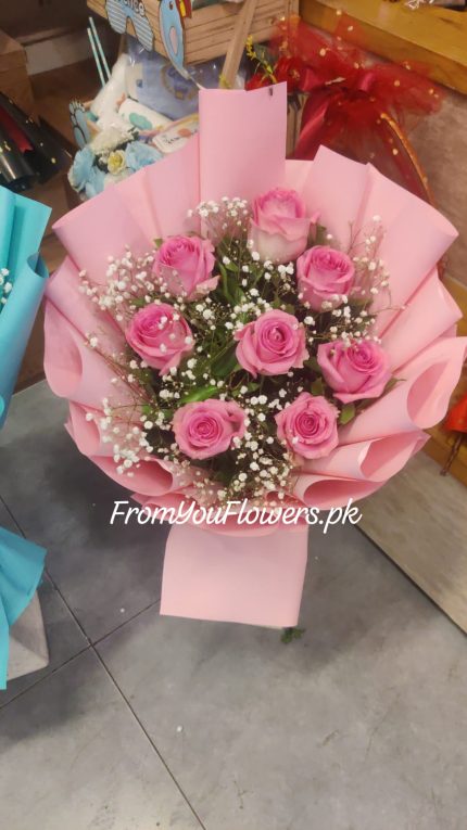 Pink Rose Flowers Delivery Lahore - FromYouFlowers.pk