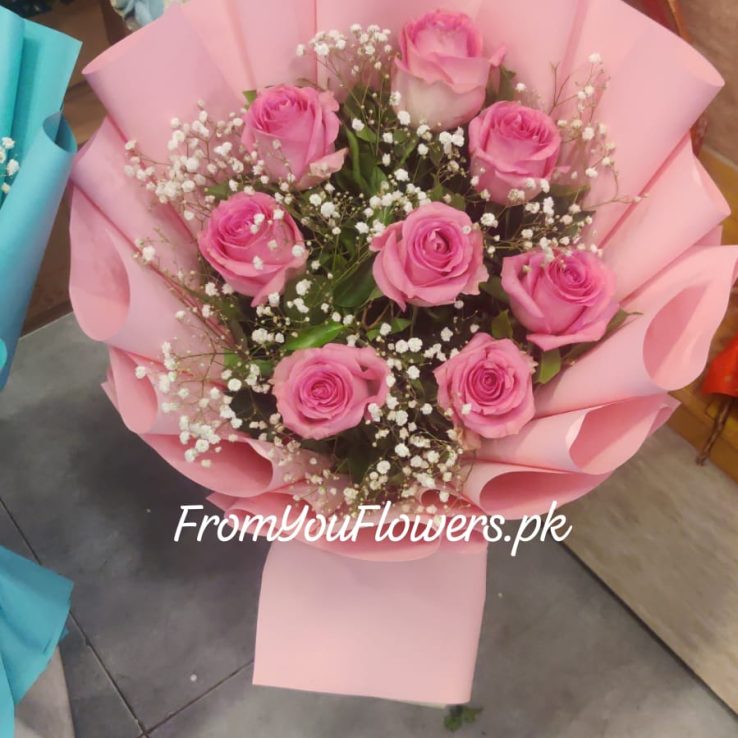 Pink Rose Flowers Delivery Lahore - FromYouFlowers.pk