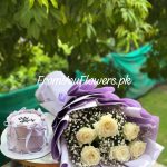 Flower Bouquet and Cake Combo Lahore - FromYouFlowers.pk