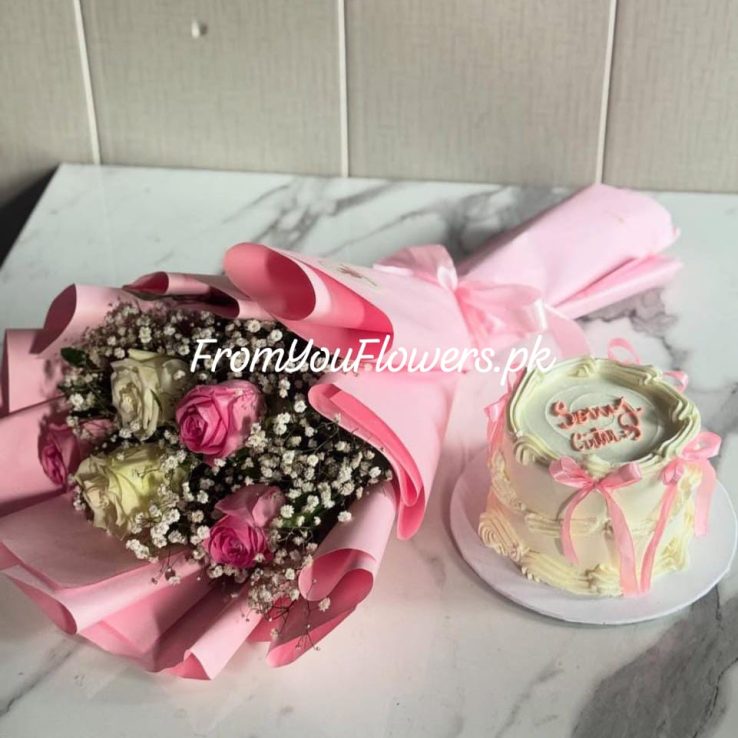 Flowers and Cake Delivery for Her Lahore - FromYouFlowers.pk