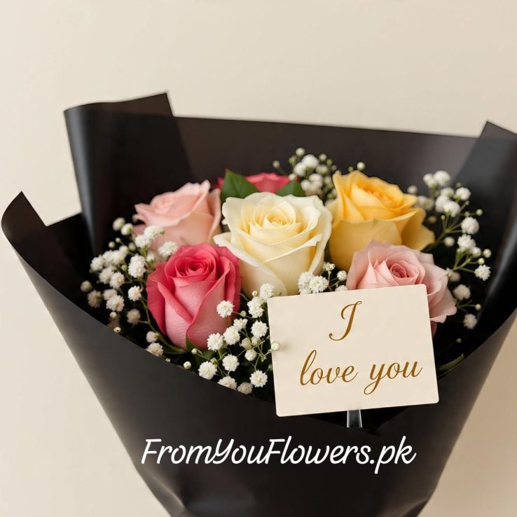 I Love You Roses Bouquet Lahore - FromYouFlowers.pk