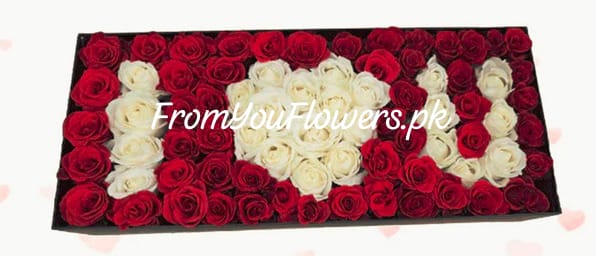 I Love You Roses Box Lahore - FromYouFlowers.pk