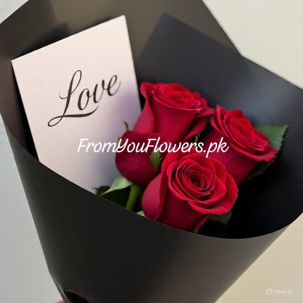 Love Roses Bouquet Lahore - FromYouFlowers.pk
