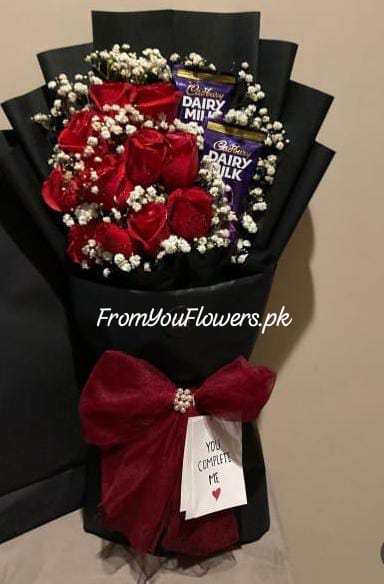 Dairy Milk and Flowers Islamabad - FromYouFlowers.pk