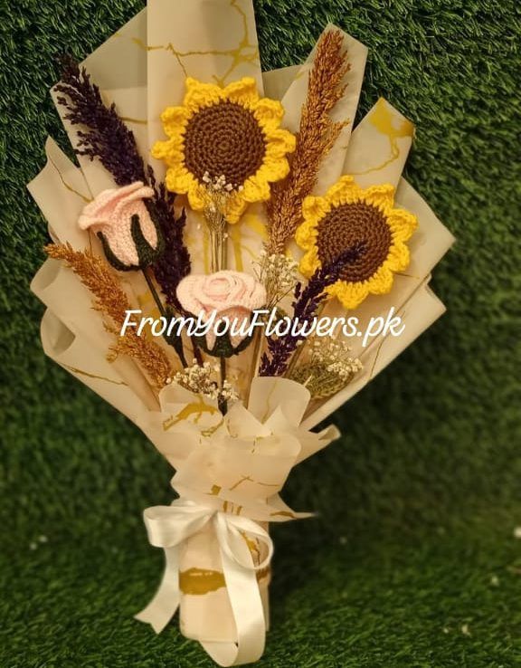 Crochet Bouquet Flowers Lahore - FromYouFlowers.pk