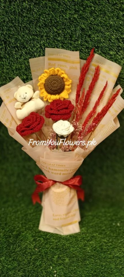 Crochet Flowers and Teddy Lahore - FromYouFlowers.pk