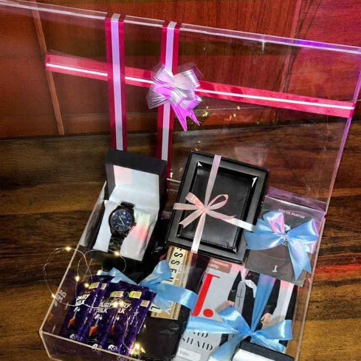 Acrylic Gift Box for Men Lahore - FromYouFlowers.pk