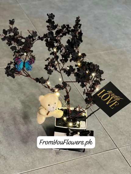 Black Flower Tree Decor Lahore - FromYouFlowers.pk