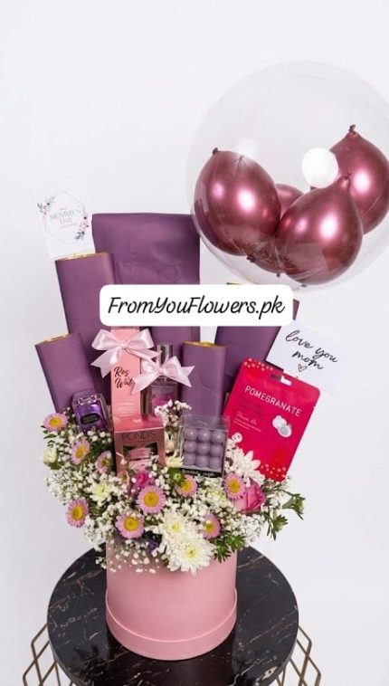 Mother's Day Gift Box with Flowers Lahore - FromYouFlowers.pk