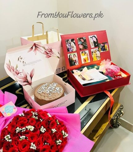 Cake and Flowers for Mother Lahore - FromYouFlowers.pk