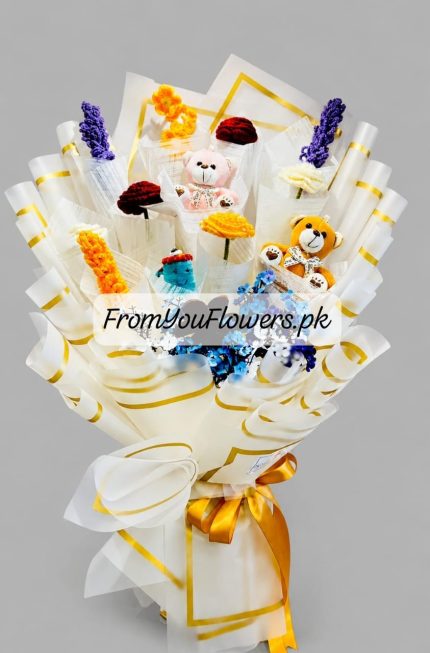 Crochet Flower Gift Bouquet Lahore - FromYouFlowers.pk